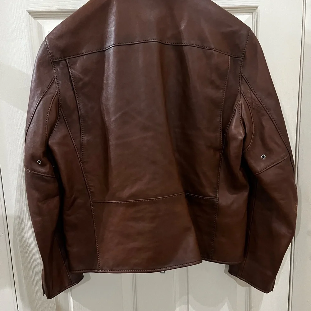 Coach Men's Rich Brown Leather Jacket (Size 52) - Picture 3 of 7